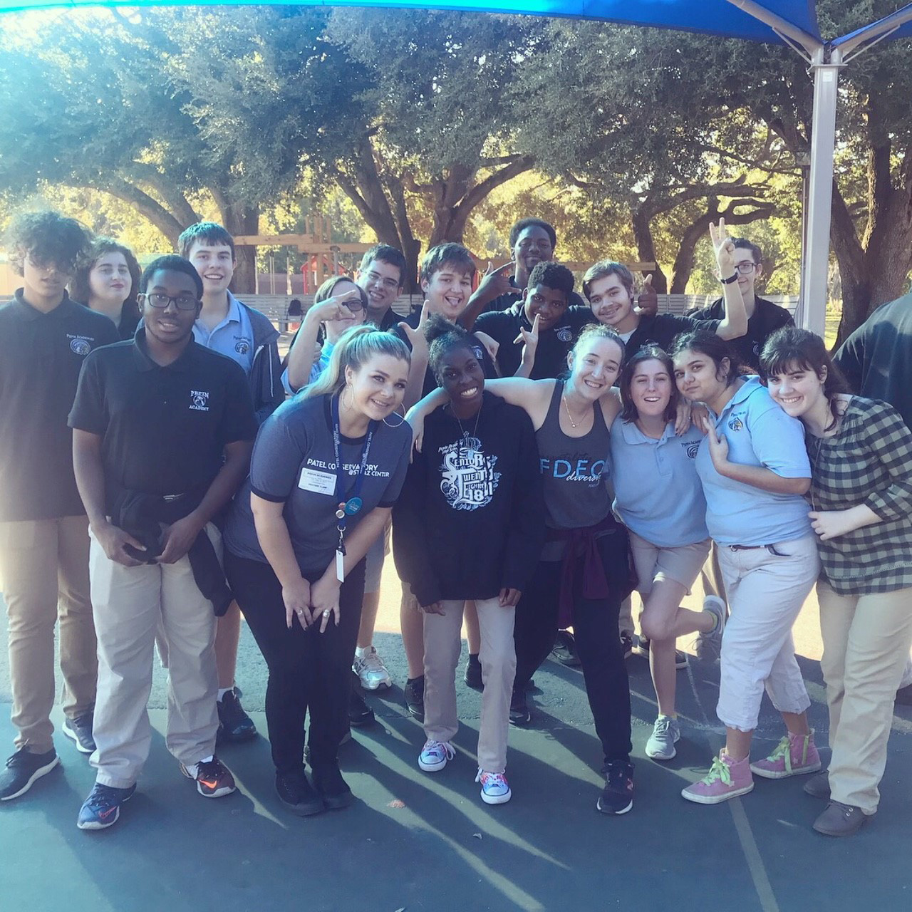 Arts Education Partnership students outside in a group photo