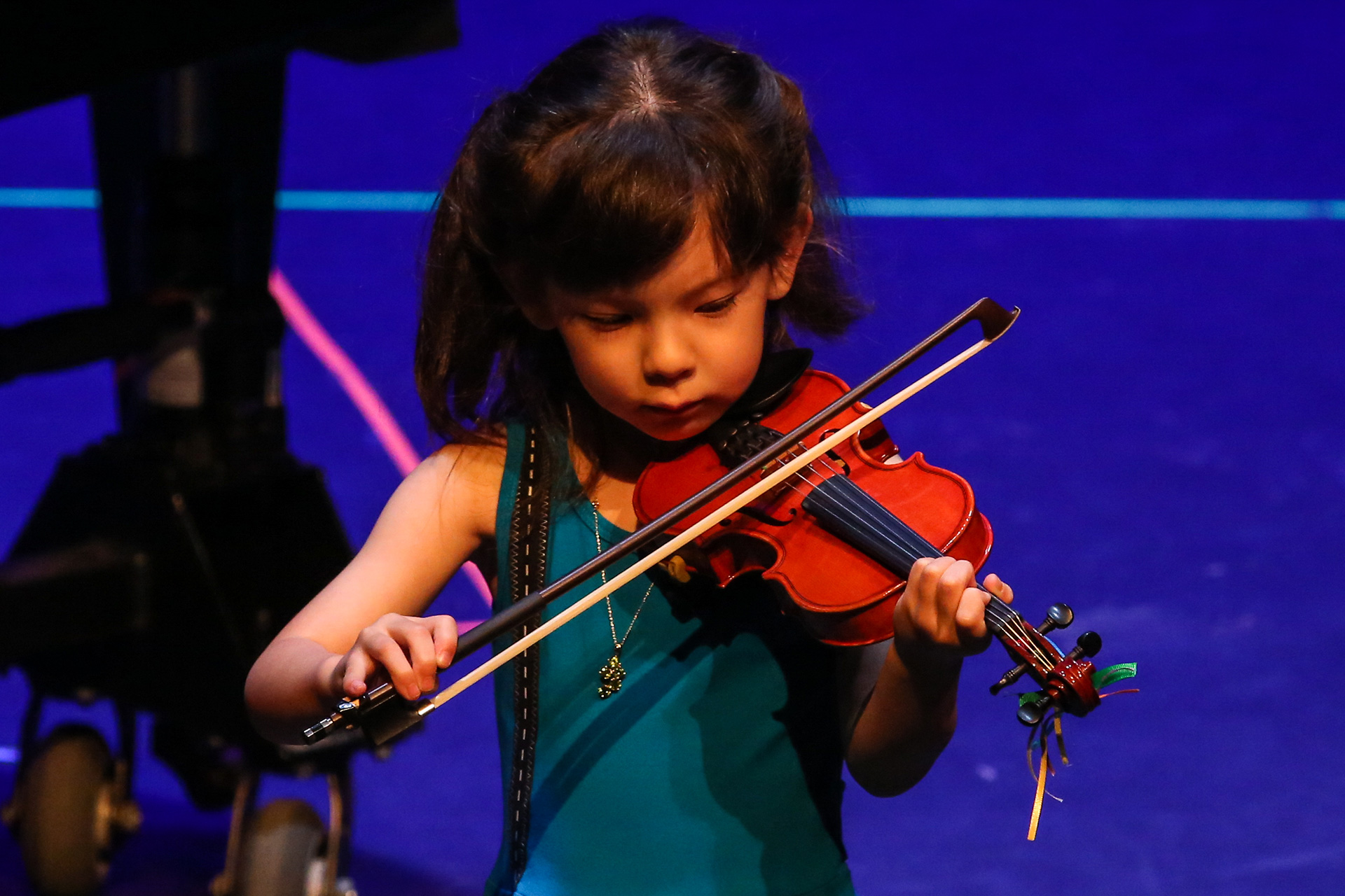 Patel student playing the violin.