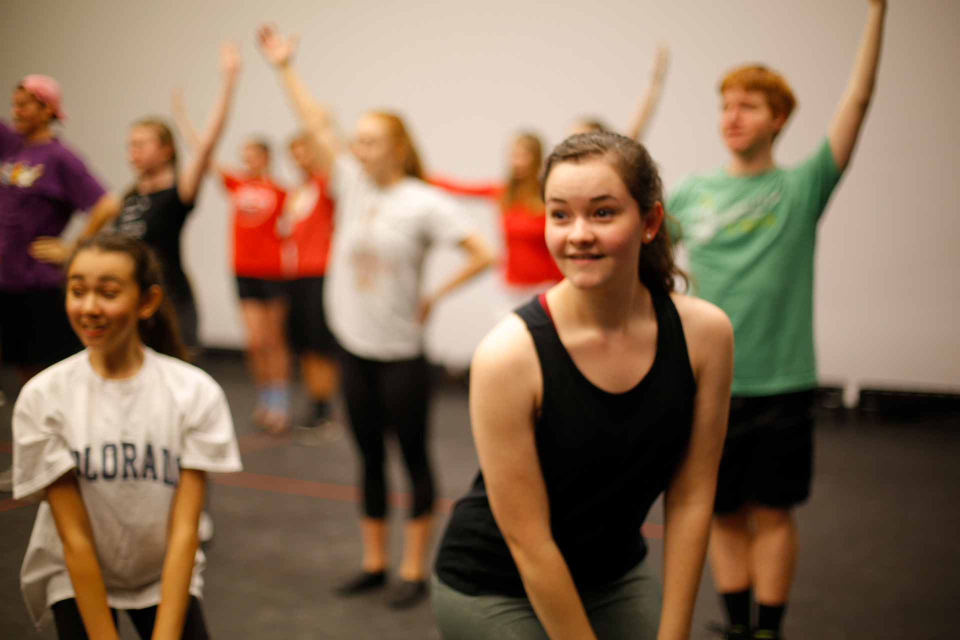 Patel students practicing dance in a studio.