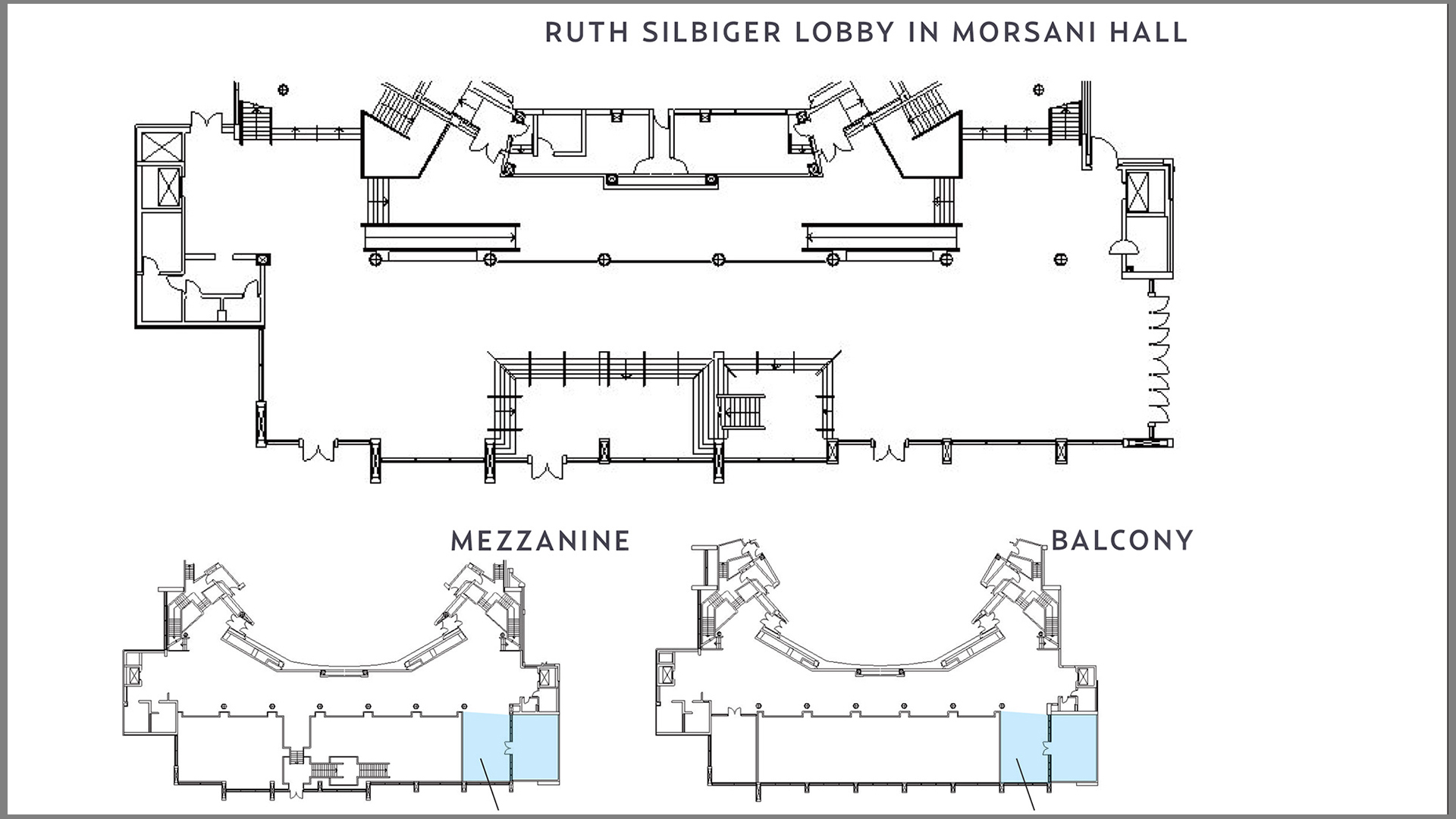 Blueprint layout of the Morsani Lobby.