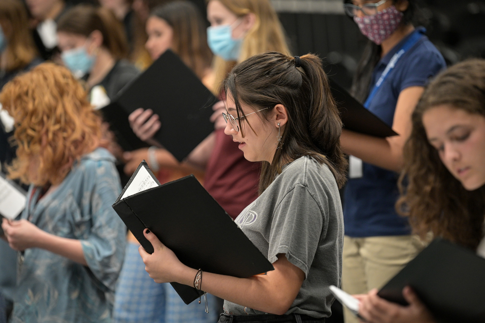 Patel students practicing choir.